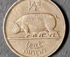 Ireland 1935 1/2d Half Penny coin