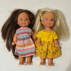 SIMBA Doll 2 x Rare 11cm Vintage Simba figures for dressing Blonde and Brunette