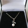 Sterling Sterling  Chain with Pearl and Topaz Pendant Image 2