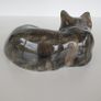 Mike Hinton porcelain sleeping cat signed Image 2