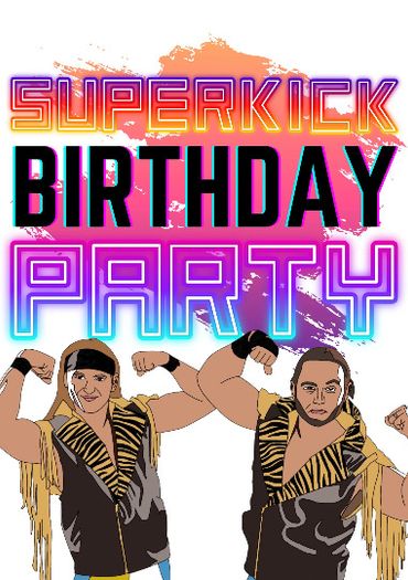 AEW Young Bucks (Matt & Nick Jackson) Superkick Party Birthday A5 Card, Perfect for gifts, occasions, or funny card for Pro Wrestling Fans