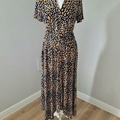 Jolie Moi Navy print dress size UK 12