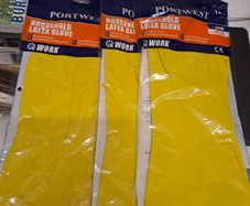 3 pairs Portwest Household Latex Gloves Size XL