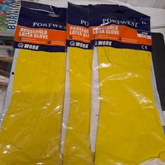 3 pairs Portwest Household Latex Gloves Size XL