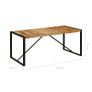 Dining Table 180x90x75 cm Solid Mango Wood Image 3
