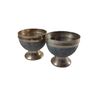 Vintage Brass Pompei Chalice Bowl Goblet Pair Twin Sand Cast Antique Collectable Image 3