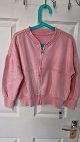 Pink zip-up bomber style jacket, age 5-6, BNWT