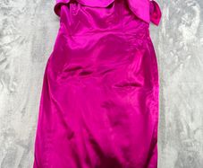 Stunning Fuscia Satin Strapless Midi Dress - Karen Millen - Sz 10