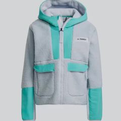 Adidas Terrex Sherpa Hooded Fleece Jacket Size M (uk12-14)