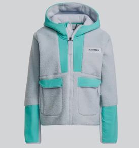 Adidas Terrex Sherpa Hooded Fleece Jacket Size M (uk12-14)