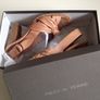 PIED A TERRE nude pink leather slingback chunky high heels (Size EU39) Image 2