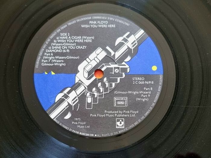 LP Pink Floyd : Wish you were here , Harvest 2c068-96918 ,Vinyl LP Album (stereo) France 1975, Vinyl VG+.
