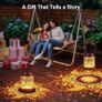 2 Pack Birthday Gifts for Women, Garden Ornaments Outdoor Hummingbird Solar Lanterns Outside, Waterproof Hanging Garden Solar Lights Hummingbird Christmas Gift Mothers Day Gifts for Mum Grandma Image 3