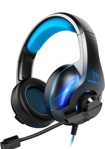 Gaming Headset for Nintendo Switch, PS4 Headset with Mic Xbox One Gaming Headphone with Surround Stereo & LED Light, Compatible with PC/PS5/Xbox Series X/S (USB Extension Cable Contained), MULTIPLE COLOURS AVAILABLE (FREE POSTAGE)