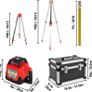 Professional Rotary Laser Max. Working Range 500 m Red, Line Laser 360 Degree Laser Altimeter Water and Dustproof Outdoor Working Time 20 Hours with Tripod & Regulator Electrics Image 8