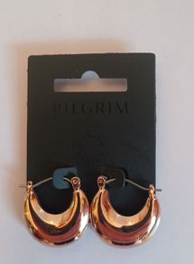 Pilgrim Danish Design Rose Gold Tone Chunky Crescent Hoop Earrings New RRP 29.95 CAN POST