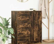 Sideboard with Drawers Smoked Oak 71x35x84 cm