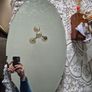 Vintage Art Deco oval bevelled Mirror Image 3