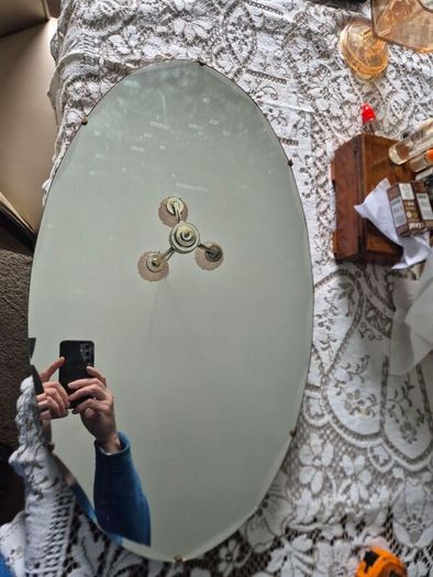 Vintage Art Deco oval bevelled Mirror