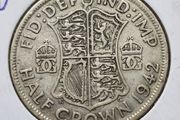 Great Britain 1942  King George VI  Silver .500 Half Crown Coin