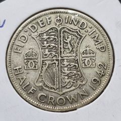 Great Britain 1942  King George VI  Silver .500 Half Crown Coin