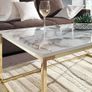 Coffee Table 100 x 60 x 40 cm with Marble Look Image 3