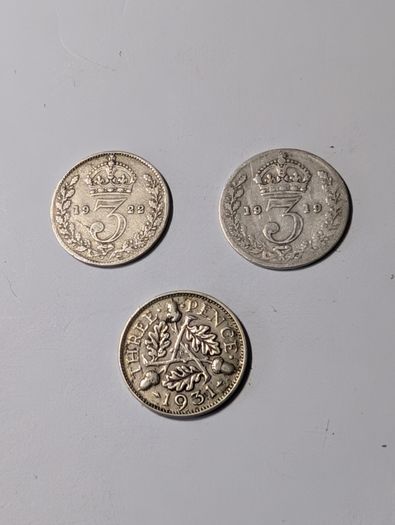 3 x UK Silver 3Ds