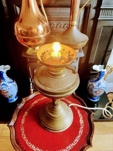Vintage Brass oil lamp converted to  electric