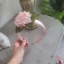 Brand new dusky pink and green floral crown headpiece fascinator headband Image 3