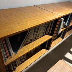 Set of 3 wooden shelving units