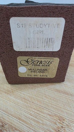 Vintage Genesis Girl Reading Book Bronze Effect Figurine / Statue