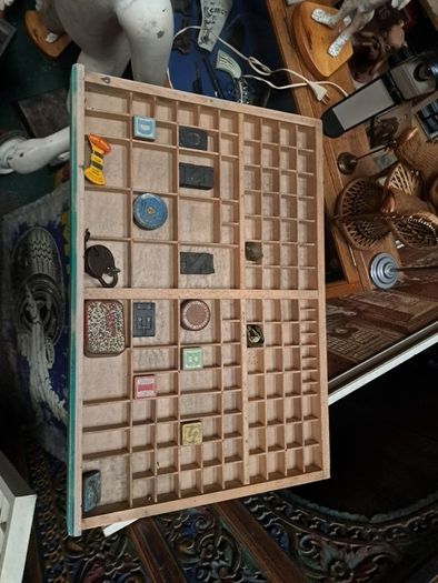 Vintage Wooden Printers Tray