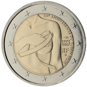 France 2 Euro Commemorative Coin 2017 - Breast Cancer Research. Uncirculated.