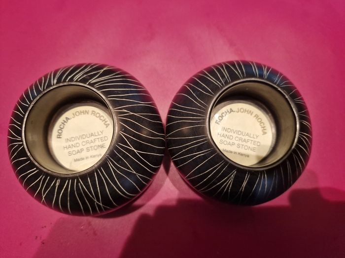 John Rocha Hand Crafted Soap Stone Tea Light Holders