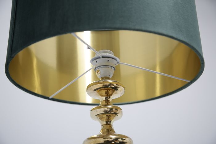 Vintage Pair of Swedish Brass Table Lamps, 1960s.