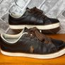 Ralph Lauren Polo Mens Brown & Cream Leather Trainers UK6 EUR40 Image 3