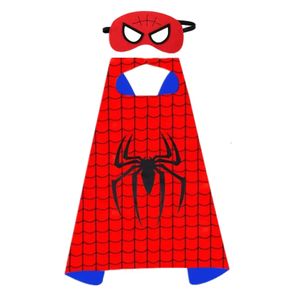 Spiderman Superhero Cosplay Cape Boys Girls Costume with Mask Halloween Birthday Party Gift