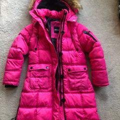 Designer DKNY pink winter parka puffer M 10/12