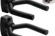 Guitar Wall Hooks Display Mount Hangers for all Electric &amp; Acoustic Guitars, Bass, Banjo etc. | Pack of 2 Brackets with Screws &amp; Guitar Pick | Adjustable Soft Padded Sponge Holder Supports