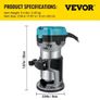 Router Tool, 710W Wood Router, Router for Woodworking with Three Router Collets, Wood Router Tool with Fixed Base, Woodworking Router with Aluminum Shell and 13000 - 33000 r/min Rotating Speed (FREE SHIPPING) Image 6