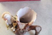 Vintage Capodimonte Italy Doves on Branch with Flowers Porcelain Figure Labels
