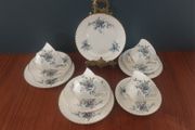 Beautiful Vintage Royal Windsor Fine Bone China 12 Piece Teaset for Four in a Beautiful Blue Floral Pattern, Pattern Number 3129/12 with Optional Extras