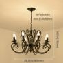 8-Light Vintage Black French Country Chandelier: Image 3