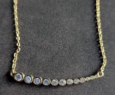 Solid silver and stones necklace chain