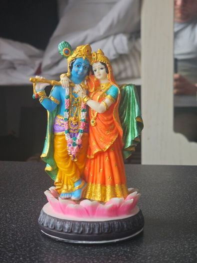 Radha Krishna Murti  Marble Dust 15cm tall New Condition
