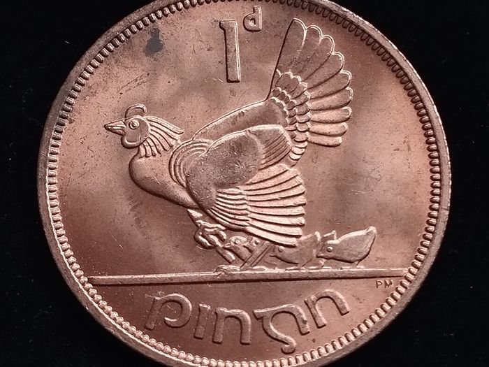 Ireland - 1968 - 1 Penny - Hen with Chicks - UNC - KM.11 - [276]
