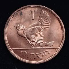 Ireland - 1968 - 1 Penny - Hen with Chicks - UNC - KM.11 - [276]