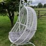 Hanging Egg Chair Rattan Style Cushion & Metal Frame Image 4