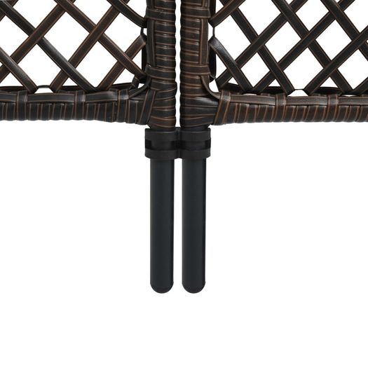 Fence Panel Poly Rattan 3x2 m Brown