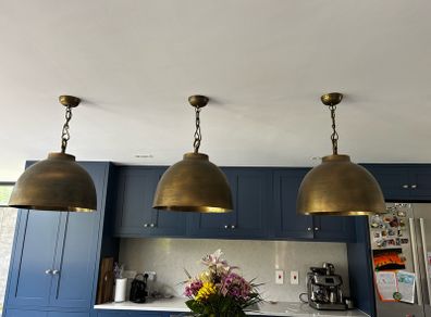 Brass Pendant Ceiling Light x3